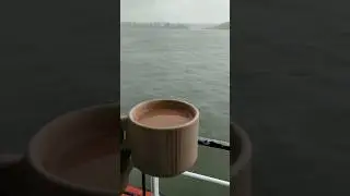 Good morning rain status shorts video beautiful view from the ship with tea #tea #view #trending ☕