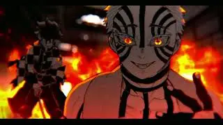 Tanjiro and Giyu vs Akaza Manga Animation Clips for editing 4K!