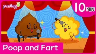 (10min) Poop and fart songs💩💨 | Animal | Dinosaur | Nursery Rhymes | posingTV