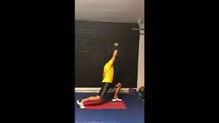 KB reverse lunge with overhead carry