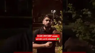 ICAR JRF/SRF amit card released ✅  #icarjrf #icarsrf #admitcard #icarjrf2024 #nta #released