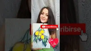 Рисунок Масляной Пастелью - Ветвь Лимона Клод Монэ/Oil Pastel Drawing - Lemon Branch Claude Monet