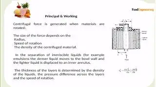 Centrifugal separation in food processing