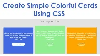 Create Simple Colorful Cards Using CSS