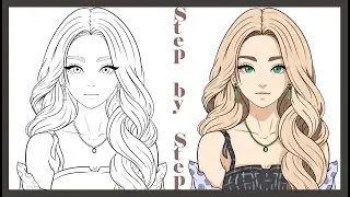 How to Draw Anime - Head and Face 👧 Anime girl \\ How to draw a portrait