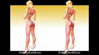 3D Blonde Bikini Girl Crossview Stereoscopic