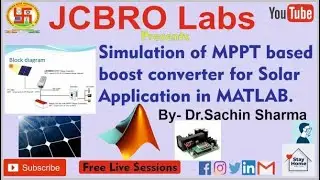 Simulation of MPPT based boost converter for Solar Application in MATLAB.