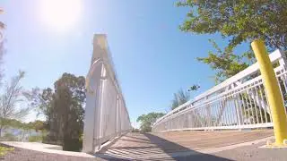 Alex flying Amelia bridge