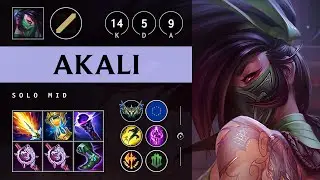 Akali Mid vs Tristana: Dominating - EUW Challenger Patch 14.18