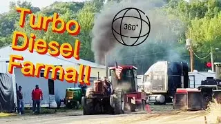 360 video Cummins Powered Farmall M Sled pulling Pope County Fair 2024 Glenwood Minnesota