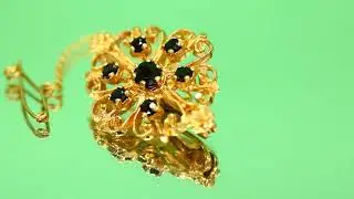 Second Hand 9ct Gold Sapphire Openwork Brooch (SH7293)