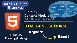 HTML Content Models | Block vs Inline Elements| HTML Complete Course in Hindi | Chapter - 5 