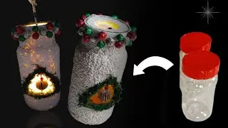 Waste Bottle DIY Christmas Lamp / Tissue Paper Light Lamp Easy Idea