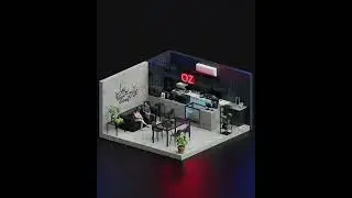 Cafe 3D Isometric Animation (Made With Blender)
