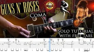 Guns N' Roses - Coma guitar solo lesson (with tablatures and backing tracks)