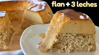 PASTEL IMPOSIBLE DE 3 LECHES!! Beso de Angel Fácil.Yo te guío paso a paso 💕 Flan 3 Leches Increíble!