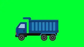 Alexa Green Screen | Dump cargo Truck driving with container on Green screen animation
