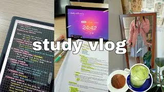 study vlog 📚 endless stu(dying) for Mockboard, pomodoro, studying at cafe & library, matcha latte 🇵🇭
