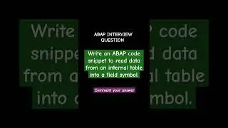 SAP ABAP INTERVIEW QUESTION ❓✔️✅ Comment your answer