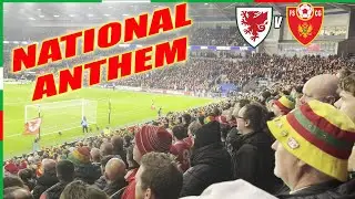 Welsh National Anthem before Wales v Montenegro Nations League October 2024