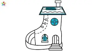 Shoe house drawing|Step-by-Step, Cute,Simple  Shoe house Drawing for Kids.