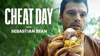 Sebastian Stan Eats a Donut Dorito Hot Dog Pizza | Cheat Day | Men's Health