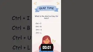 What is the shortcut key for italic?  #shortcutkeys
