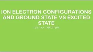 AP Chemistry: Ion Electron Configurations and Ground State vs Excited State
