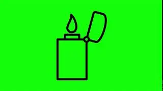Animated Lighter Icon on Green Screen With Pop-up Sound