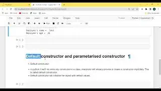 Python OOPS: __init__() constructor, default and parameterised constructor -3