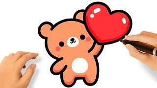 HOW TO DRAW KAWAII TEDDY BEAR EASY 🧸❤️
