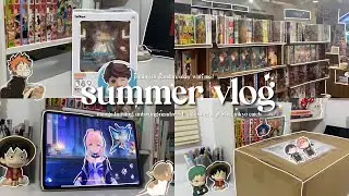 ⛱️ summer vlog — manga hunting, unboxing oikawa nendo, playing & unboxing tokyo catch