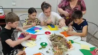 Мастер-класс из осенних листьев "Цветочный натюрморт"