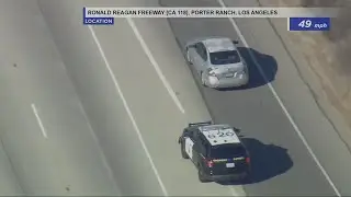 CHP in pursuit of speeding driver in the San Fernando Valley