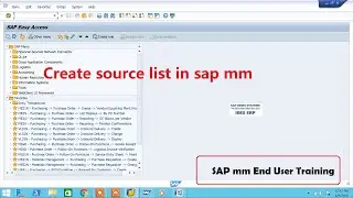 Create source list in sap mm