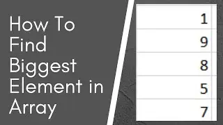 Find Biggest Element in Array | Largest number in Array | Maximum value in an Array using for loop