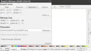 Inkscape Export to Bitmap