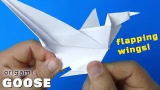 Flapping wings bird origami. How to make paper bird. DIY Origami Goose