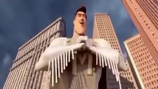 Metro man dropping a metro poop on metrocity