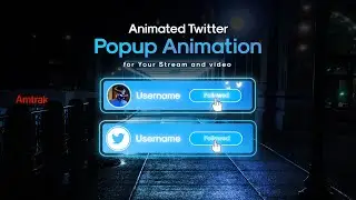 Twitter Popup Animation for Streamers // Social Media Lower Thirds // Twitch Social Media Widget
