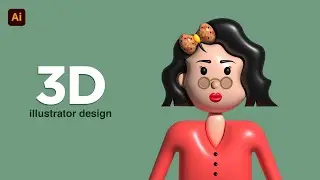 Make an Awesome 3D Character in Less Than 15 Minutes! | illustrator Tutorial 👩