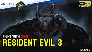 RESIDENT EVIL 3 / Jill Fight With Giant Zombie / PS5 4k Gameplay🧟☣️