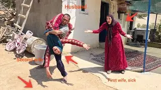 The husband's support for the first, sick lady against the second lady who intends to destroy him...