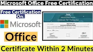 Microsoft Office Free Certification | Free Certificate | Ms Office Certification | ms office 