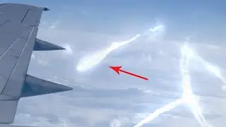 A passenger on an airplane has filmed a strange object hovering in the sky!