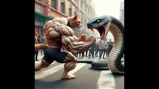 A FIGHTING WITH SNAKE 🥺🥺 #cat #catlover