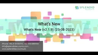 What's New (v2.1.9) (25-08-2023) || Splendid Accounts