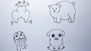 Easy drawing for kids || cute animals drawing easy steps