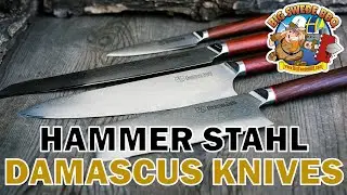 We are unboxing the new Hammer Stahl Damascus Knives with AUS10 Steel