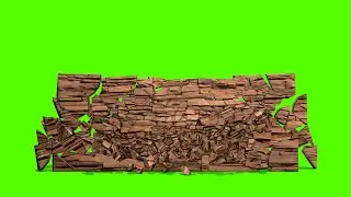 Green Screen Realistic Wall Break Animation
